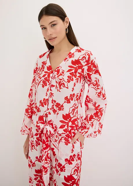 Mönstrad blus i bomull, bonprix