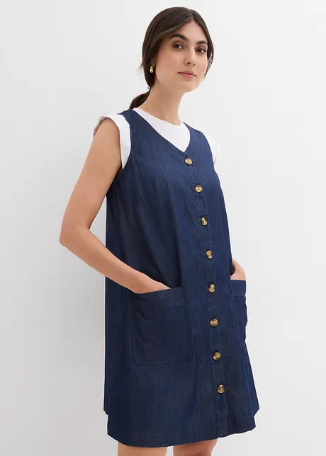 Jeansklänning av ekologisk bomull, bonprix