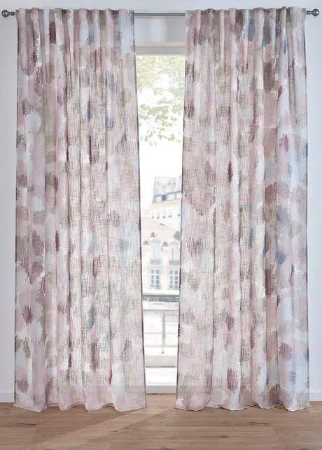 Mönstrad gardinlängd med återvunnen polyester (1-pack), bonprix