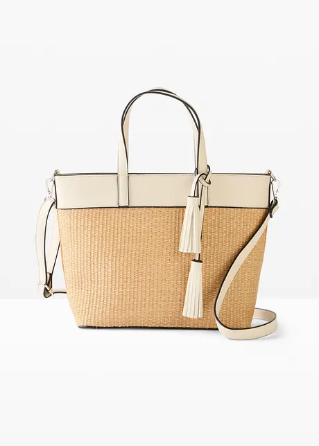 Shoppingväska med halmlook, bonprix
