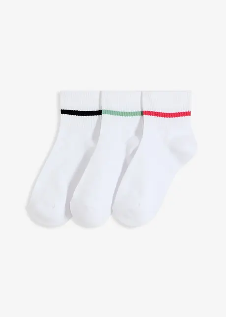 Strumpor med ekologisk bomull och frottéfodrad fot (3-pack), bonprix