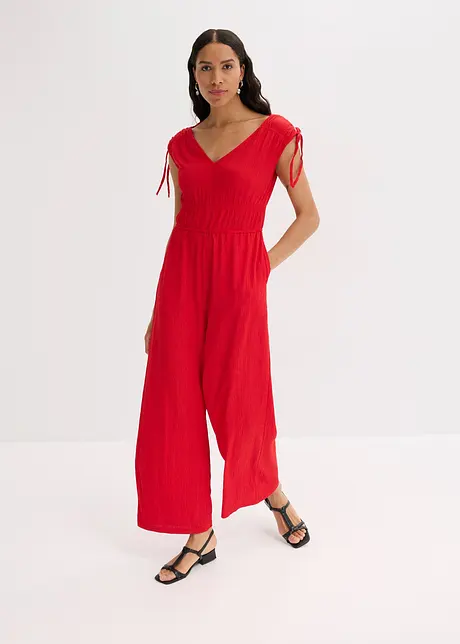 Jumpsuit i kräppat material med struktur, bonprix