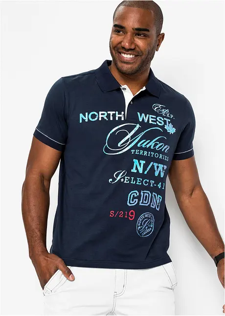 Kortärmad pikétröja i jersey, bonprix