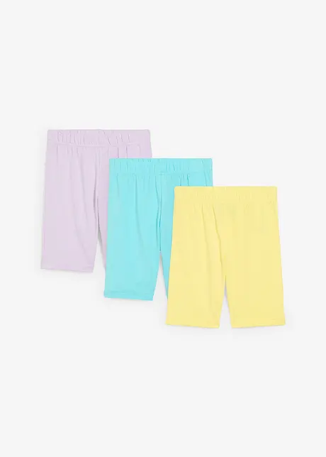Cykelbyxa i elastisk bomullsmix (3-pack), bonprix