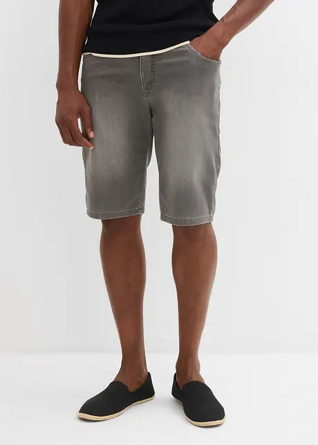 Trikåbermudas med bekvämt snitt och jeanslook, normal passform, bonprix