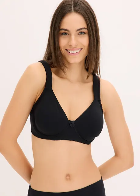 T-shirtbehå i minimizermodell utan bygel, med ekologisk bomull (2-pack), bonprix