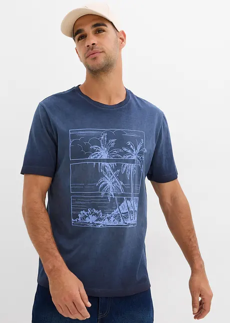 T-shirt med tvättade effekter, av ekologisk bomull, bonprix