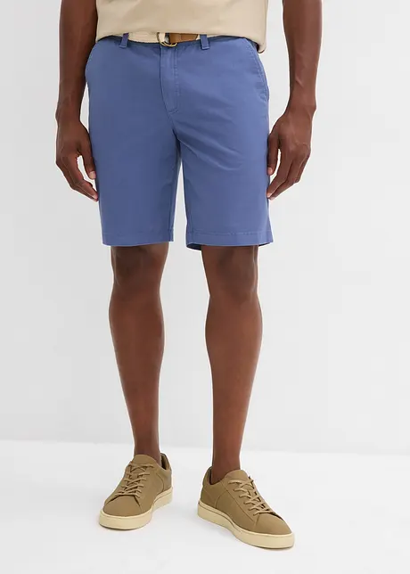 Stretchiga bermudas med skärp, Regular Fit, bonprix