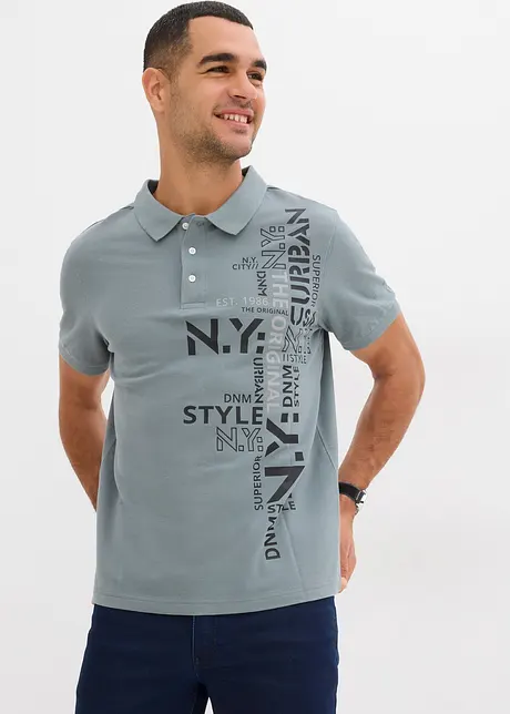Pikétröja av ren bomull Slim Fit, korta ärmar, bonprix