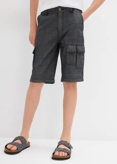 Cargoshorts i chambray för barn, normal passform, bonprix