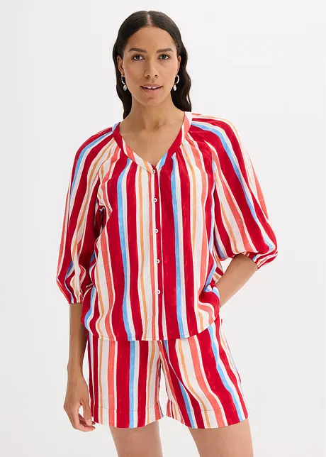 Blus av viskosmaterial med struktur, bonprix