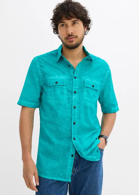 Kortärmad skjorta med tvättad look, bonprix