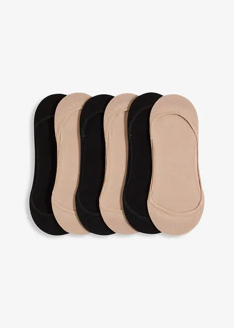 Tåstrumpor med ekologisk bomull med silikonkant, Ballerina Fit (6 par), bonprix