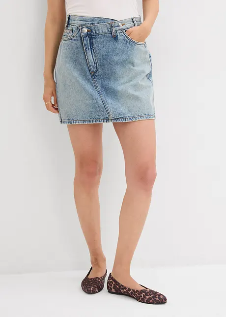 Jeanskjol med asymmetrisk midja, bonprix