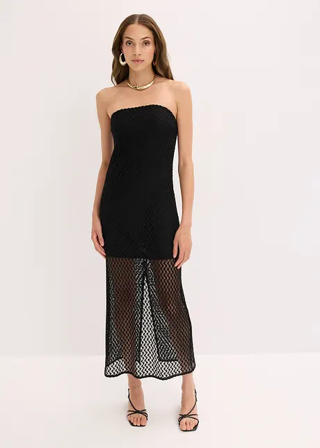 Off shoulder-klänning med spets, bonprix