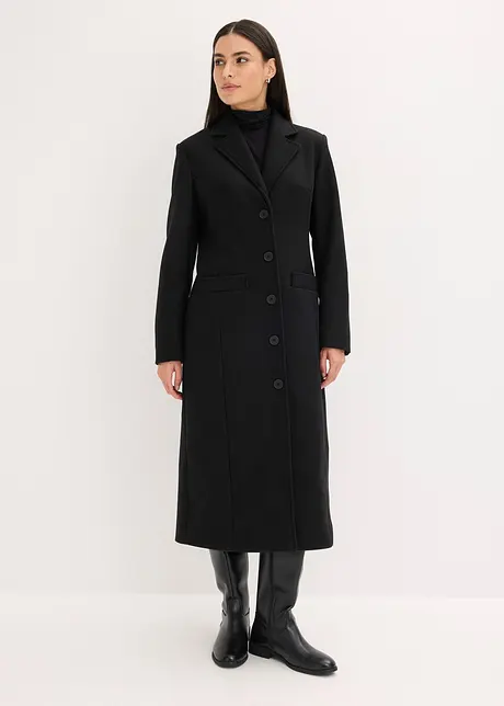 Lång kappa med yllelook, bonprix