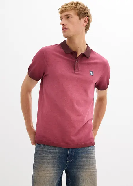 Kortärmad pikétröja med tvättad look, bonprix