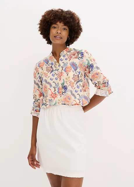 Blus med blommönster, bonprix