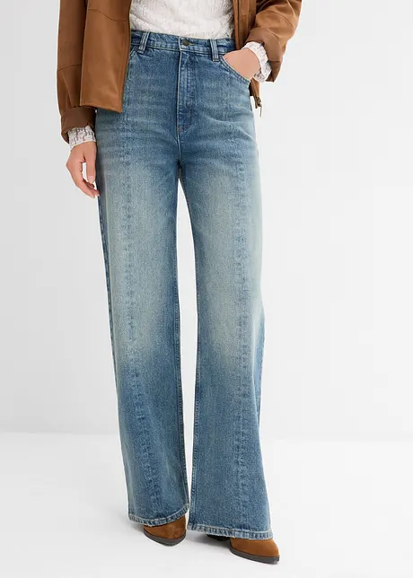 Bekväma, raka jeans med High Waist, Low Stretch, bonprix