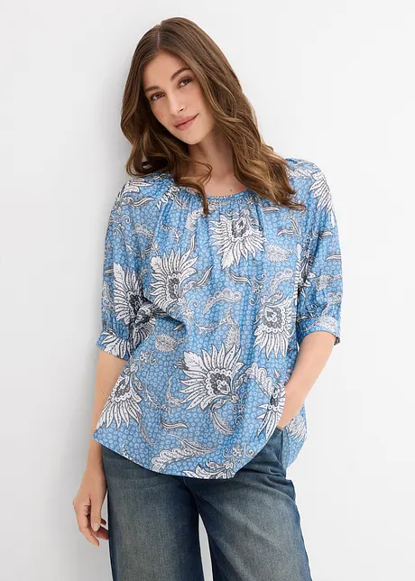 Blus av fintrådig viskosmix, bonprix