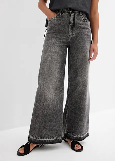 Wide Leg Jeans, cropped, bonprix