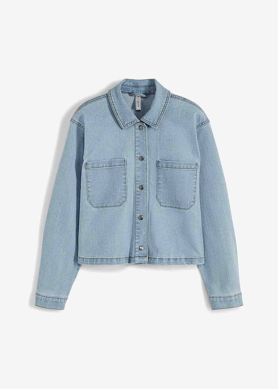 Dam Denimjacka Lapptäckdesign med Fransar Denim main image 1