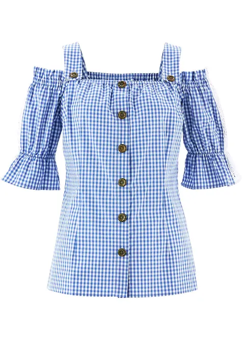 Folkdräktsinspirerad blus med halvlång ärm, bonprix