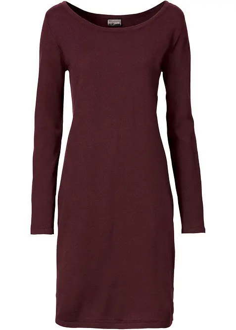 Stickad klänning med avslappnad passform, bonprix