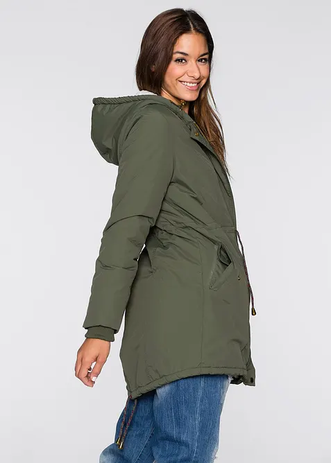 Parkas med teddyfoder, bonprix