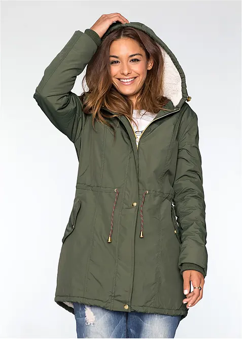 Parkas med teddyfoder, bonprix