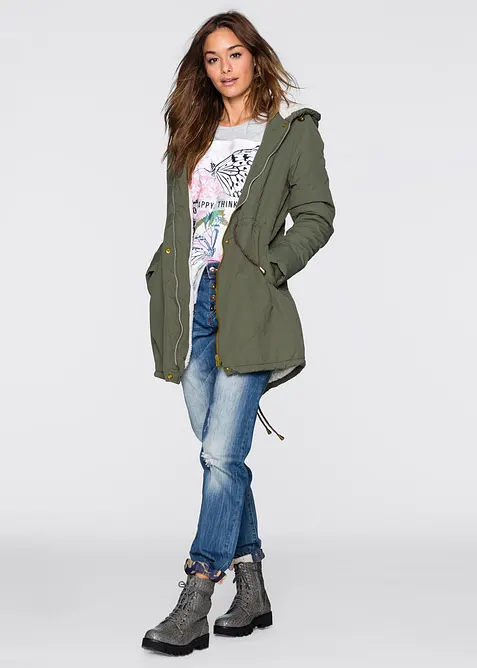 Parkas med teddyfoder, bonprix