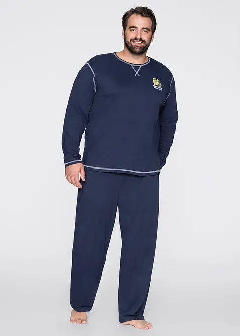 Långärmad pyjamas i ren ekologisk bomull, bonprix