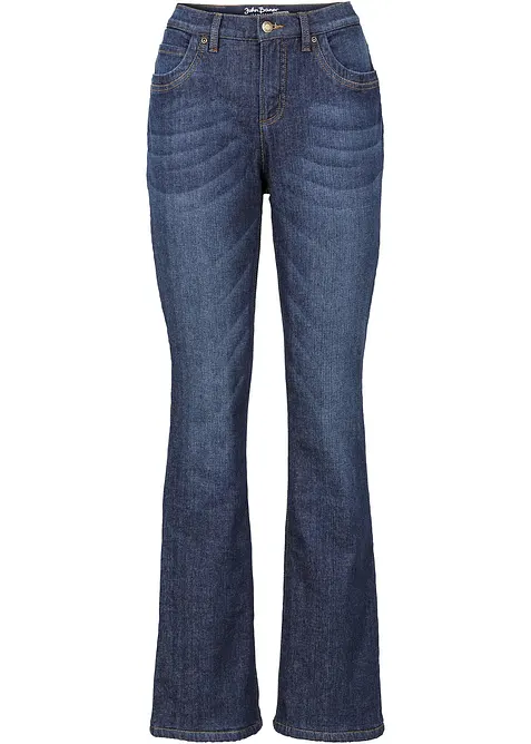 Fodrade jeans med Bootcut och High Waist, bonprix