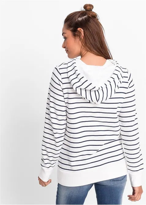 Sweatshirt med luva i bomullsmix, bonprix