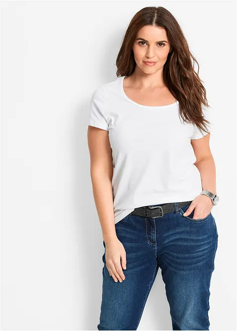 Stretchtopp, kort&auml;rmad, bonprix