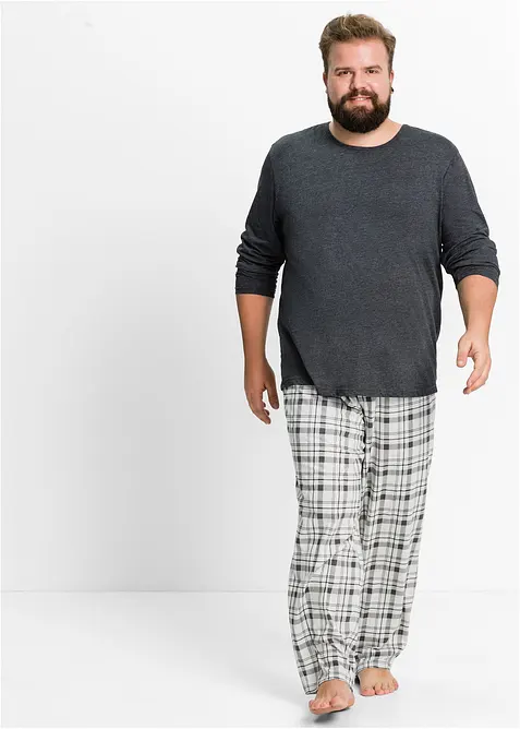 Långärmad pyjamas i bomullsmix, bonprix