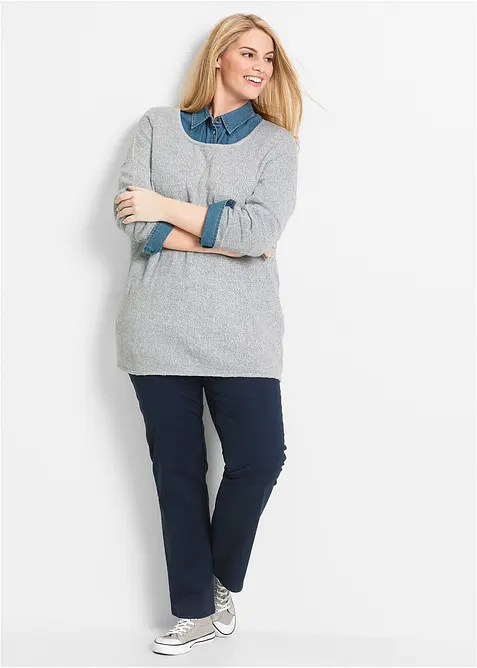 Twillbyxa av elastisk bomullsmix, bonprix