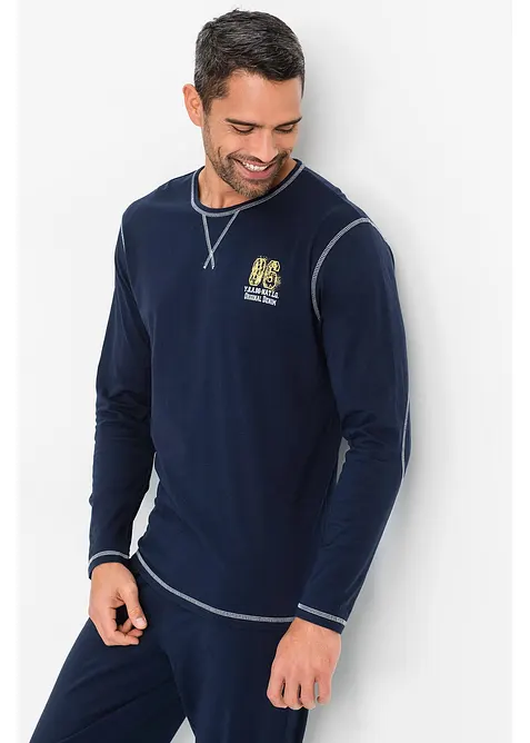 Långärmad pyjamas i ren ekologisk bomull, bonprix