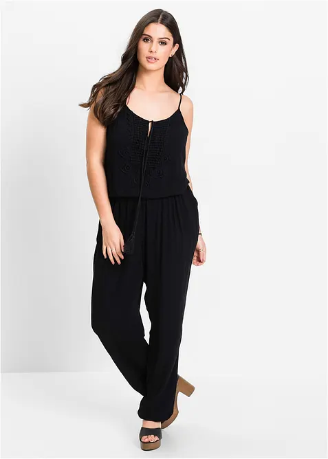 Jumpsuit i viskosmaterial med struktur, bonprix