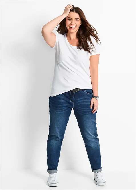 Stretchtopp, kort&auml;rmad, bonprix