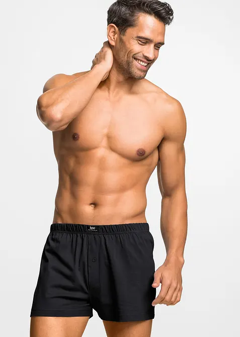 Ledigt skurna jerseyboxershorts i bomull (3-pack), bonprix