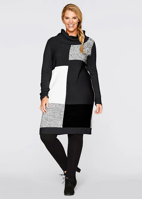 Stickad kn&auml;l&aring;ng kl&auml;nning, bonprix