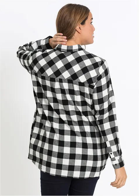 L&aring;ng flanellblus, bonprix