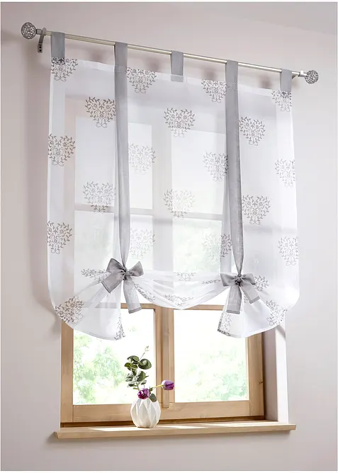 Hissgardin med hjärtmönster och återvunnen polyester, bonprix