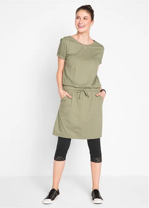 Bomullsleggings med spetsdetalj, bonprix