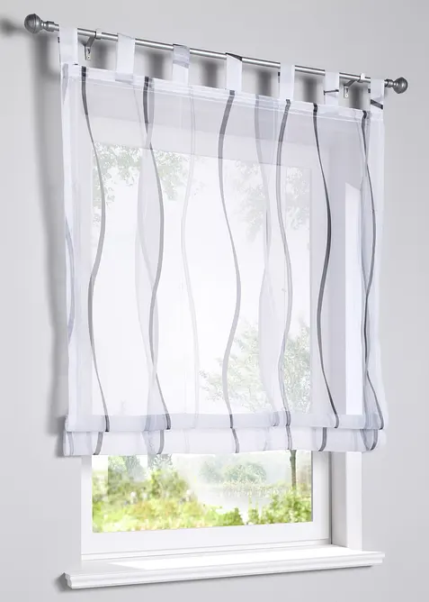 Hissgardin i återvunnen polyester med vågmönster, bonprix