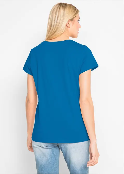 T-shirt med rund halsringning (5-pack), kortärmad, bonprix