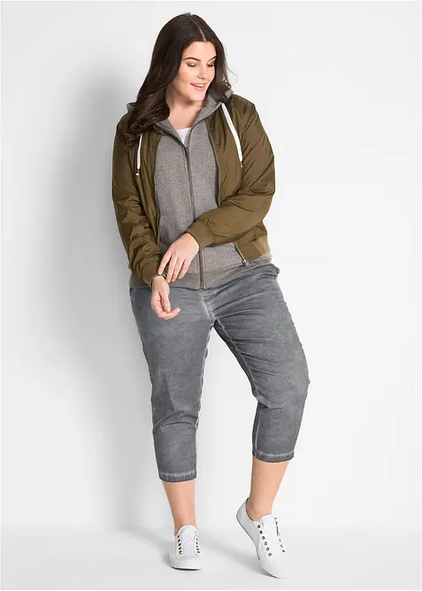 3/4-byxa med kontrastf&auml;rgat knytband, bonprix