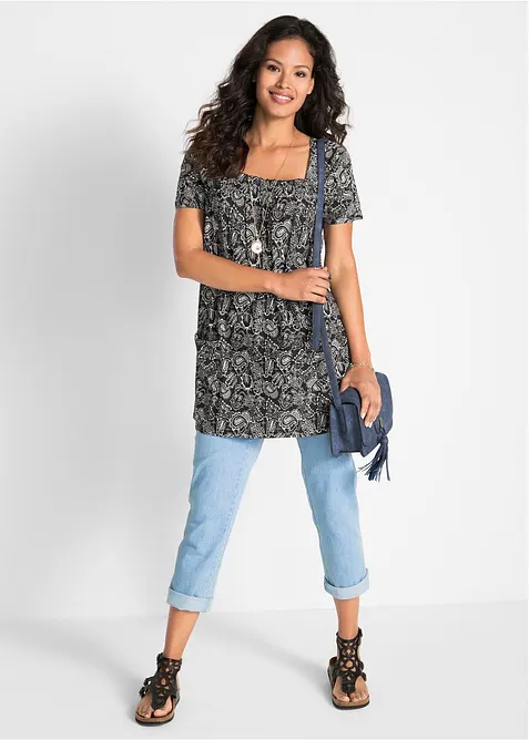 Trik&aring;tunika med halvl&aring;ng &auml;rm, bonprix