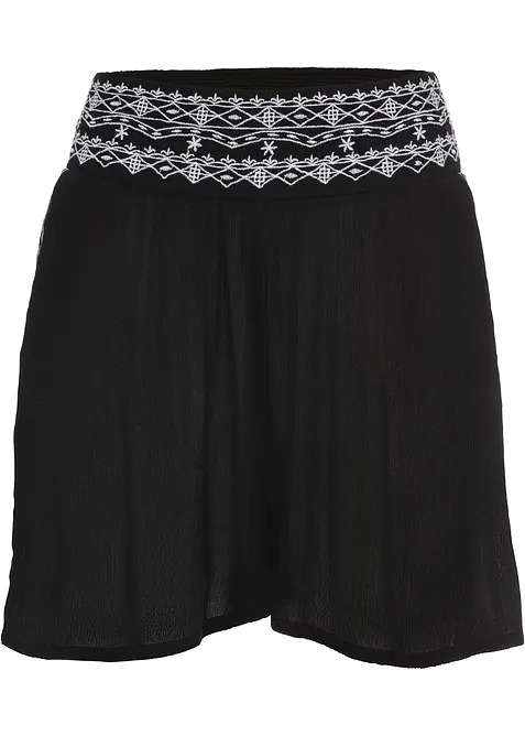 Krinklade shorts i mjuk viskos, bonprix